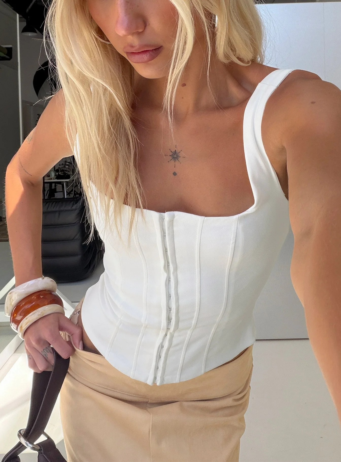 Floreva Corset Top White