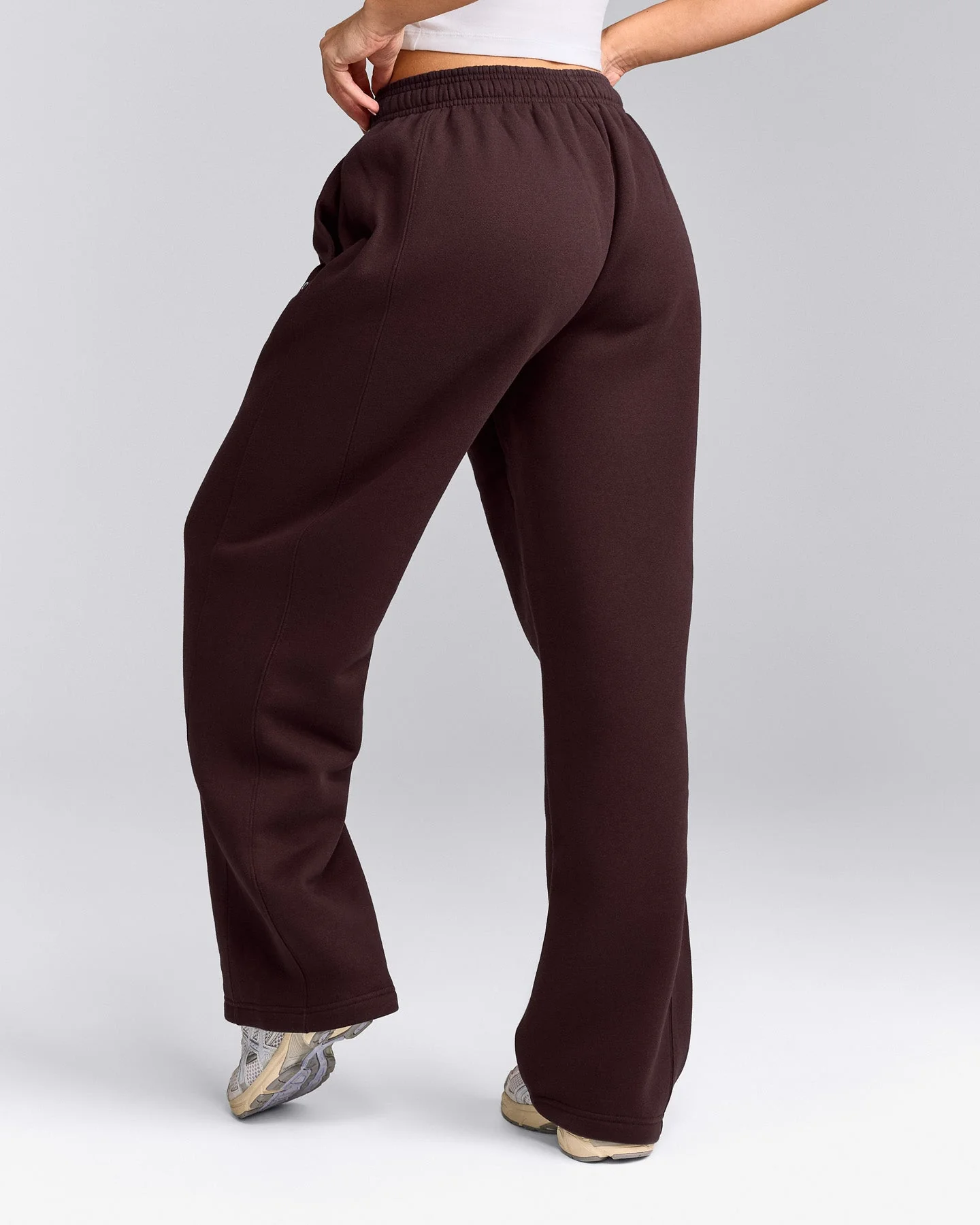 Foundations Cosy Straight Leg Joggers | Plum Brown