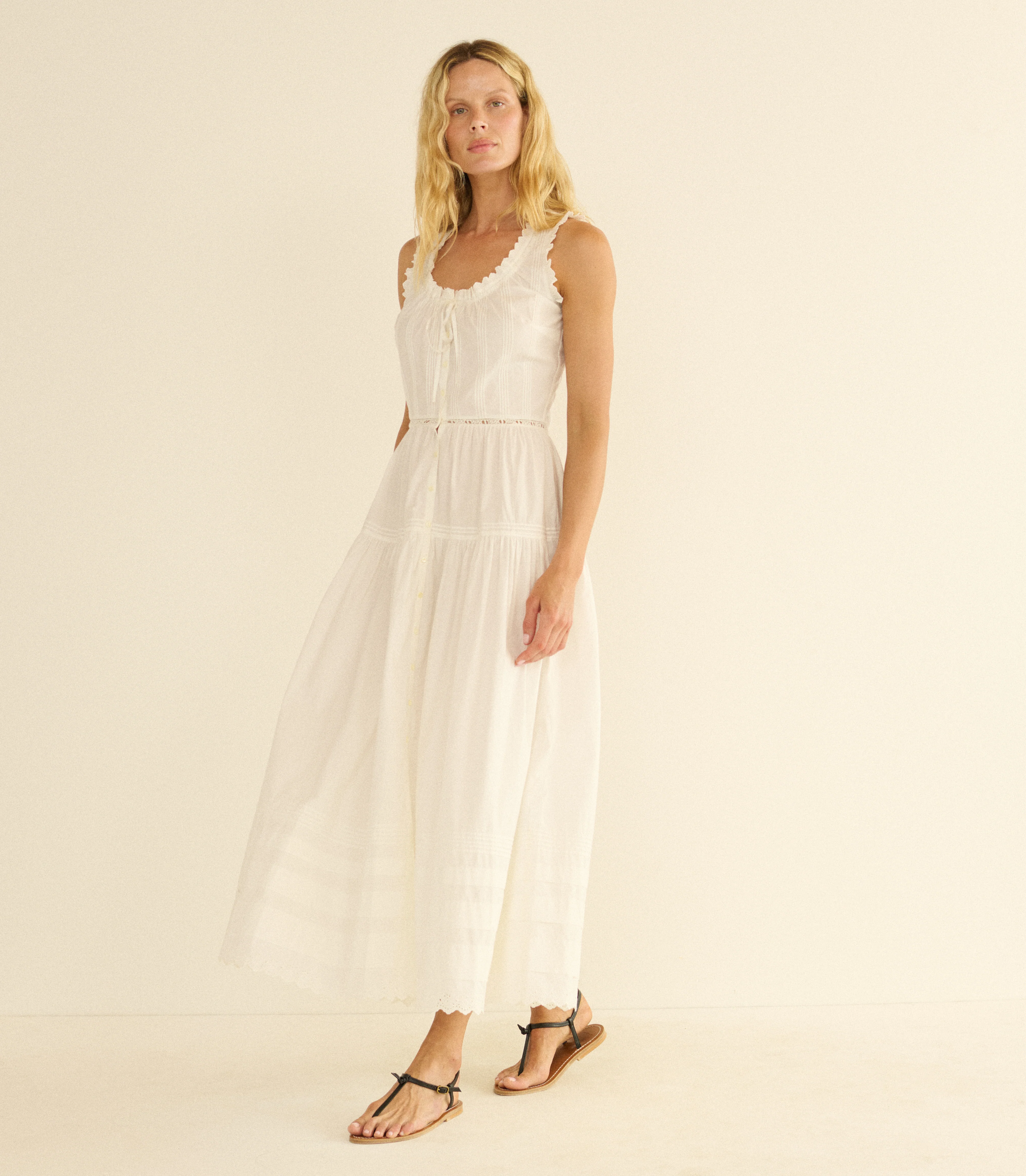 Hortense Midi Dress - Salt