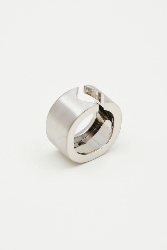 Wide metal band ring - SILVER