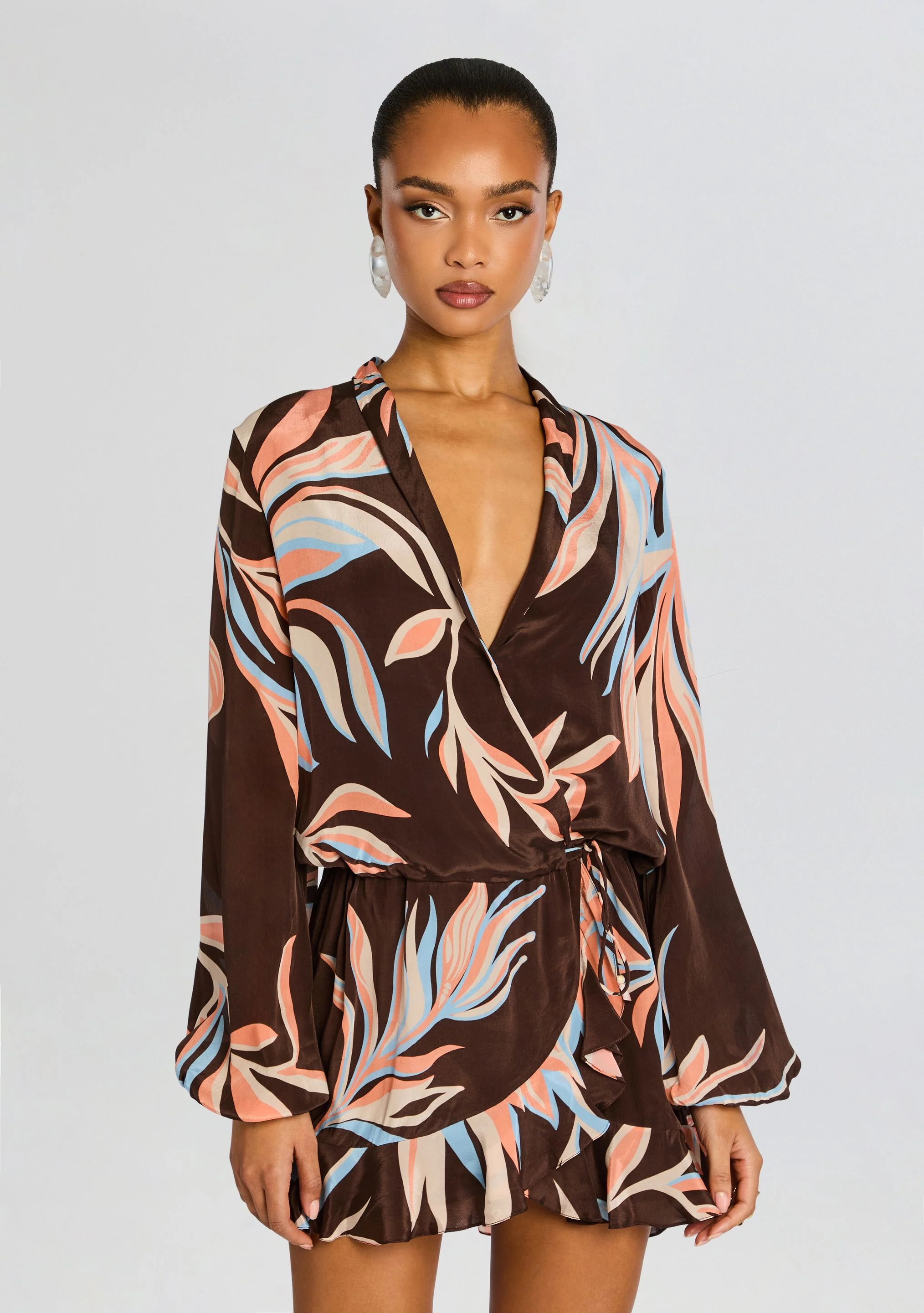 Fern Front Wrap Mini Dress