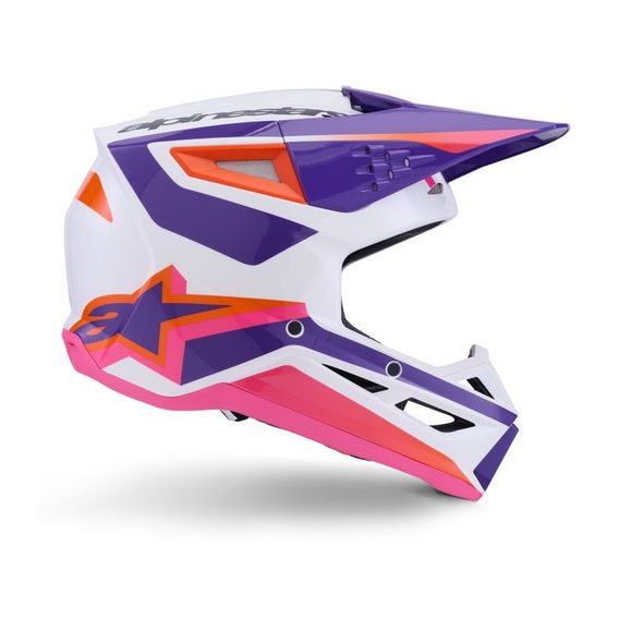 Casque cross Alpinestars S-M3 HEAT 2026 - Blanc / VioletRef : AP3965