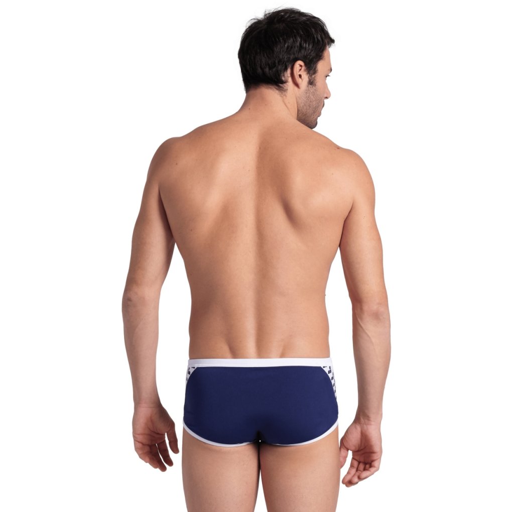 arena Performance Icons Solid Low-Waist Swim Shorts Men - Navy/White