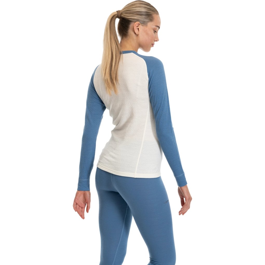 Bergans Inner:Dual Merino Long Sleeve Women - vanilla white/elemental blue