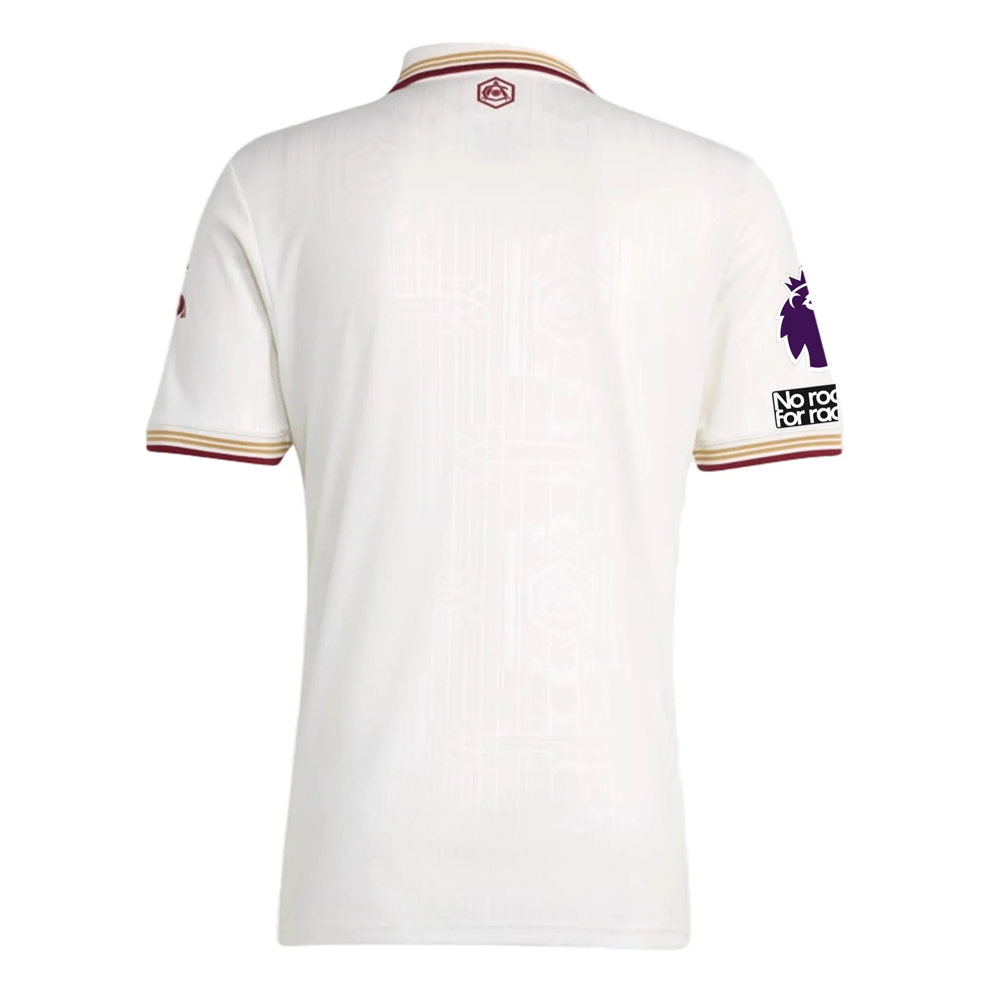 Men's Arsenal FC Third Jersey 25/26 w/ NRFR + EPL Patches (White/Burgundy)