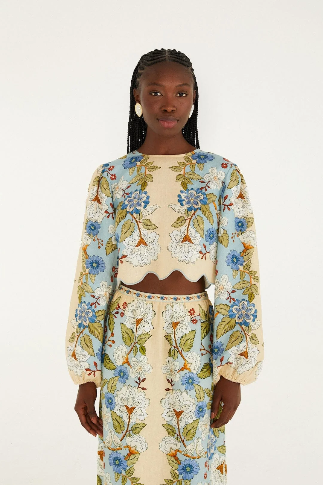 Green Garden Scarf  Blouse