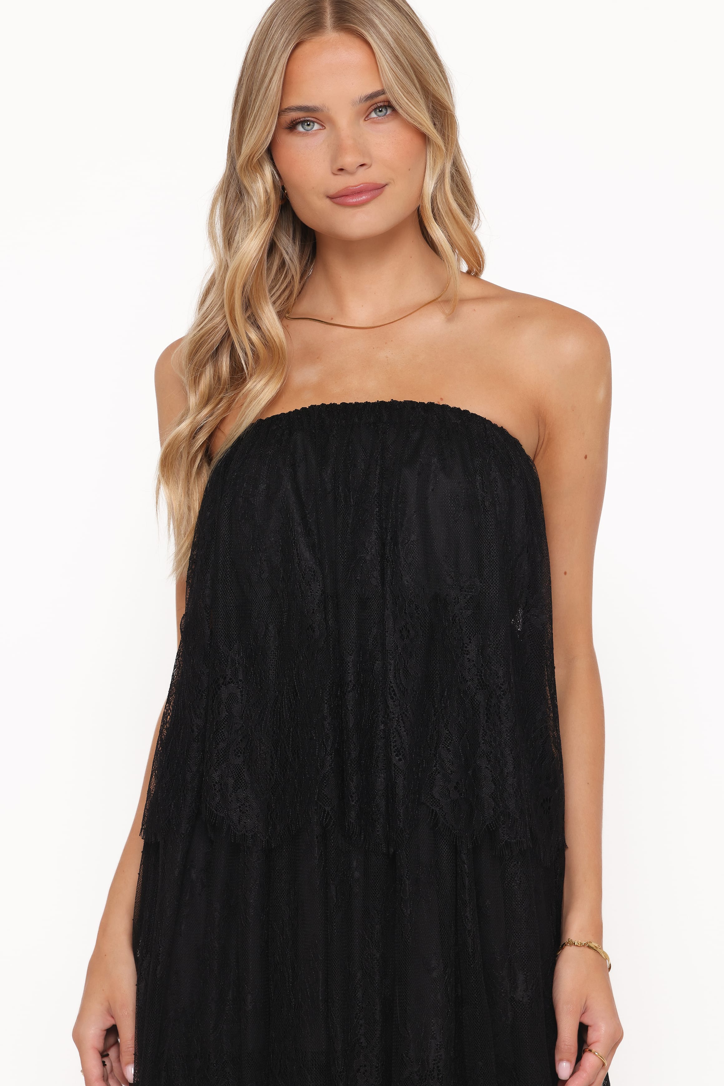 Bloom Strapless Maxi Dress - Black Lace