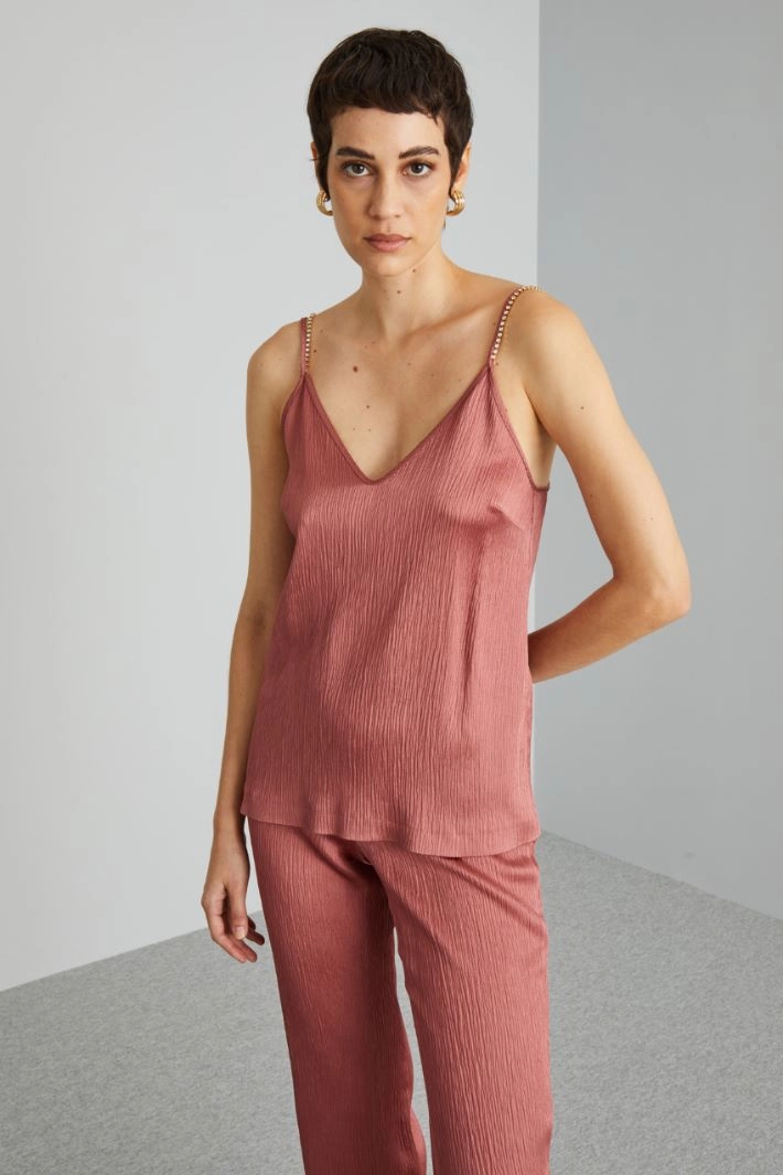 Viscose crepon top - ANTIQUE PINK