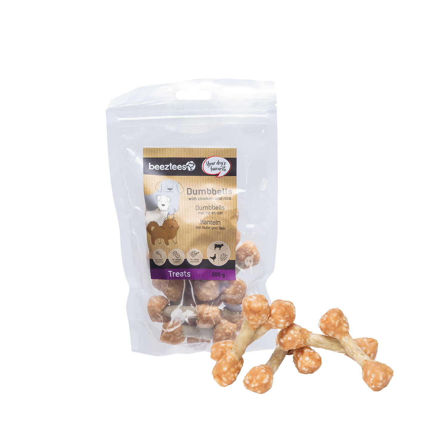 Beeztees Dumbbells with Chicken and Rice - 200 g