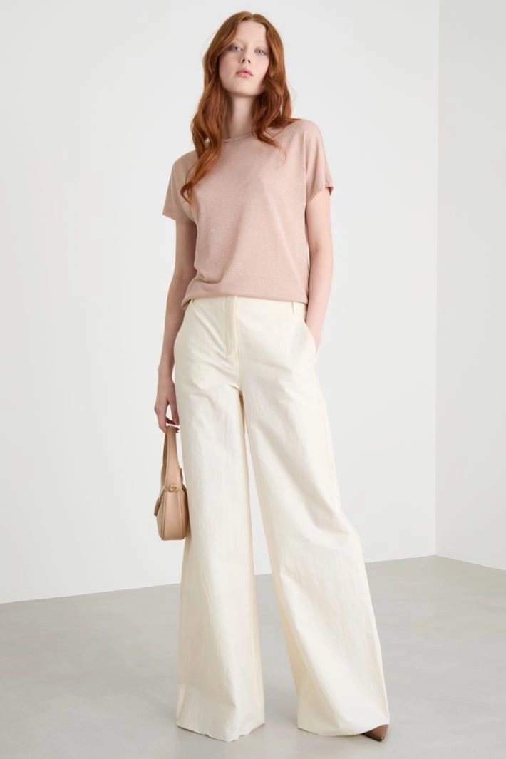 Foiled jersey top - PINK