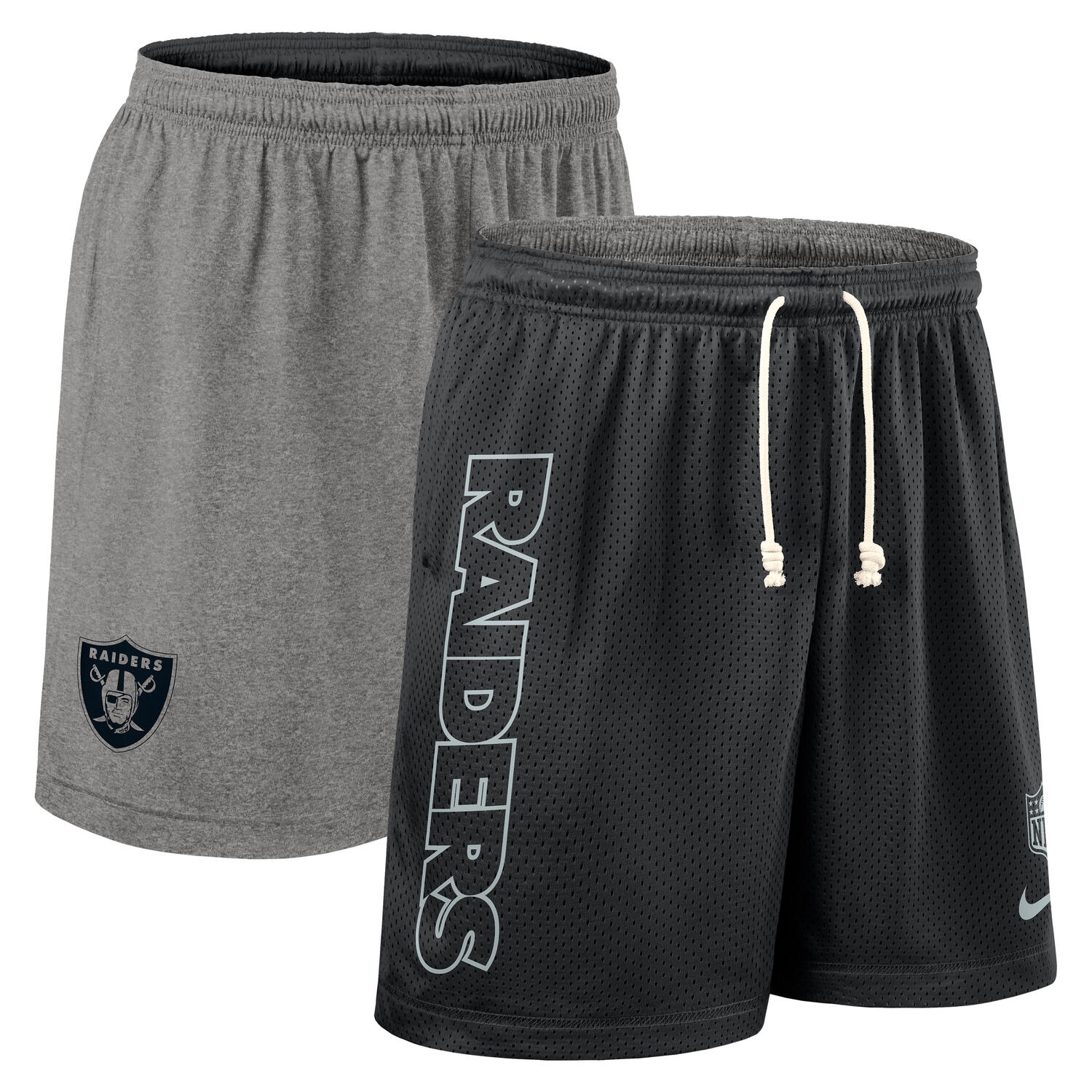 Las Vegas Raiders 2025 NFL Sideline Reversible Mesh Nike Dri-FIT Shorts Black