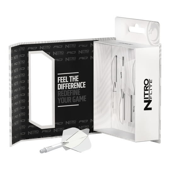 Red Dragon Nitroflite - White Shaft Clear No2 Flights