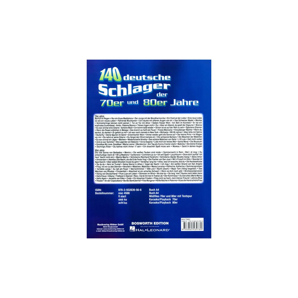 Musikverlag Hildner 140 deutsche Schlager 70/80 – Thomann Ireland