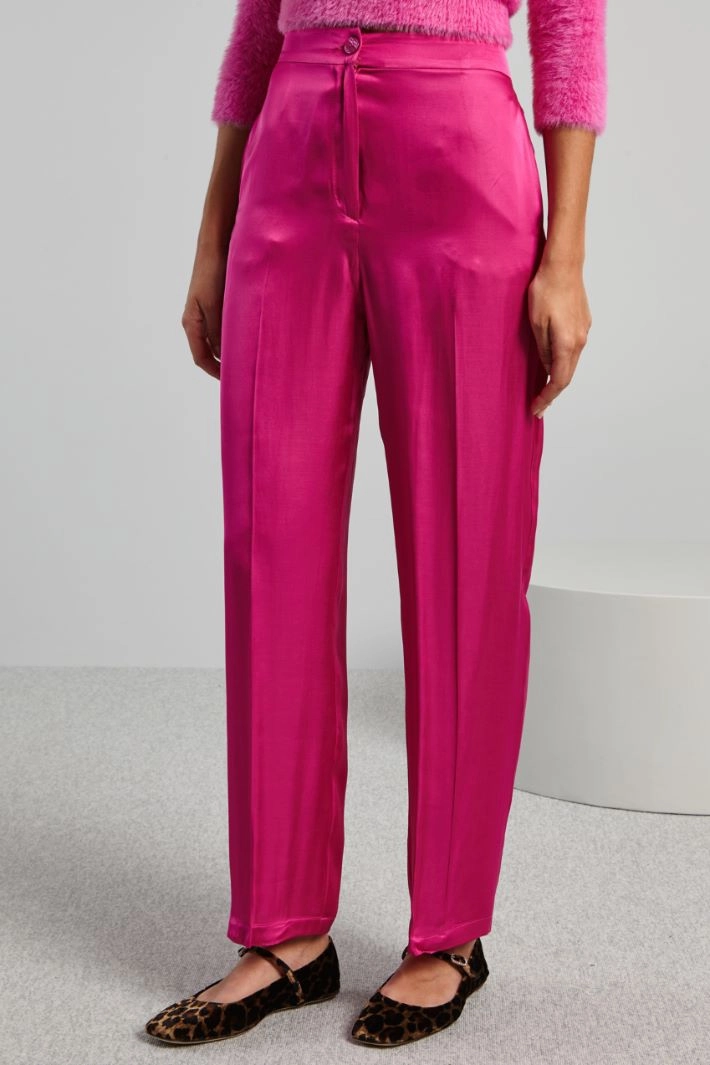 Trousers with elastic waist - FUCHSIA