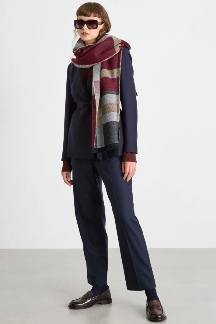 Wool flannel blazer - BLUE