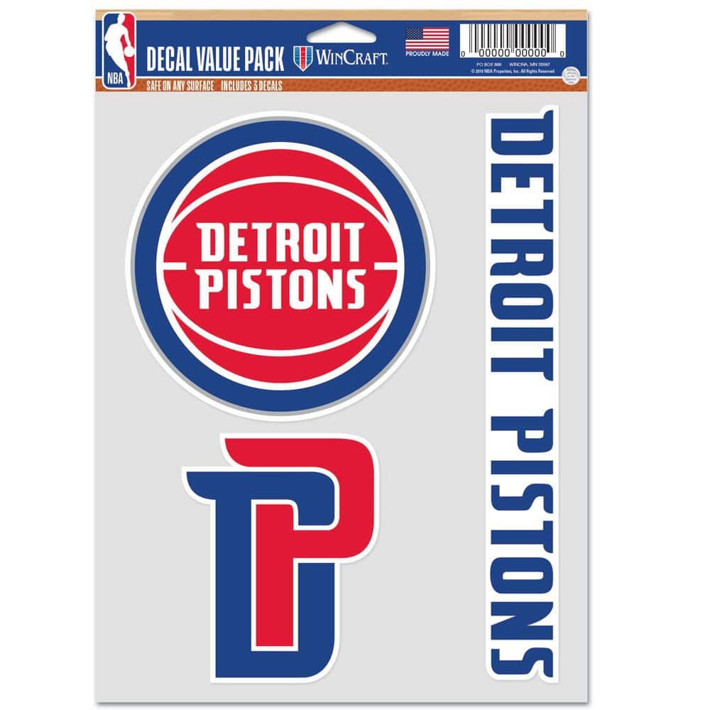 Detroit Pistons Multi-Use NBA Decals Set (3 Pcs.)