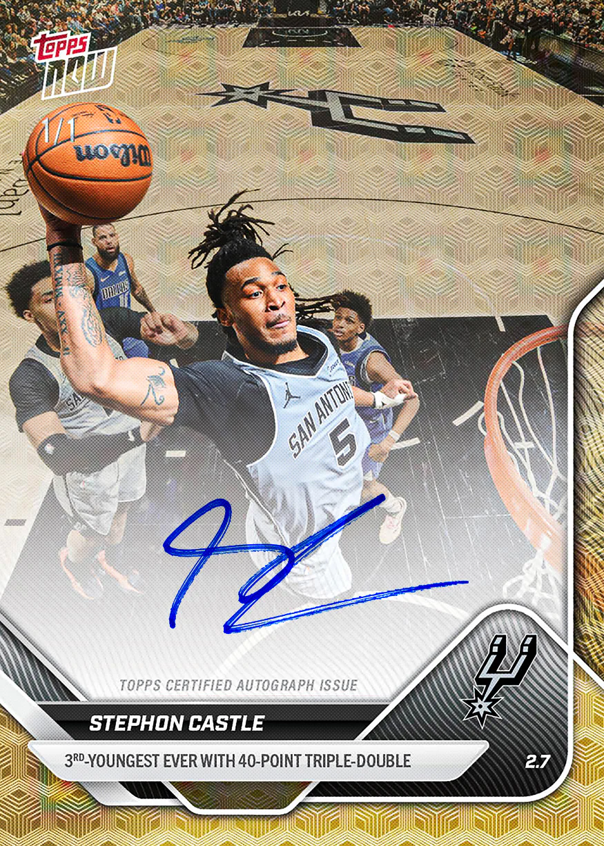Stephon Castle - 2025-26 NBA Topps NOW® - Card 164 - PR: 3105