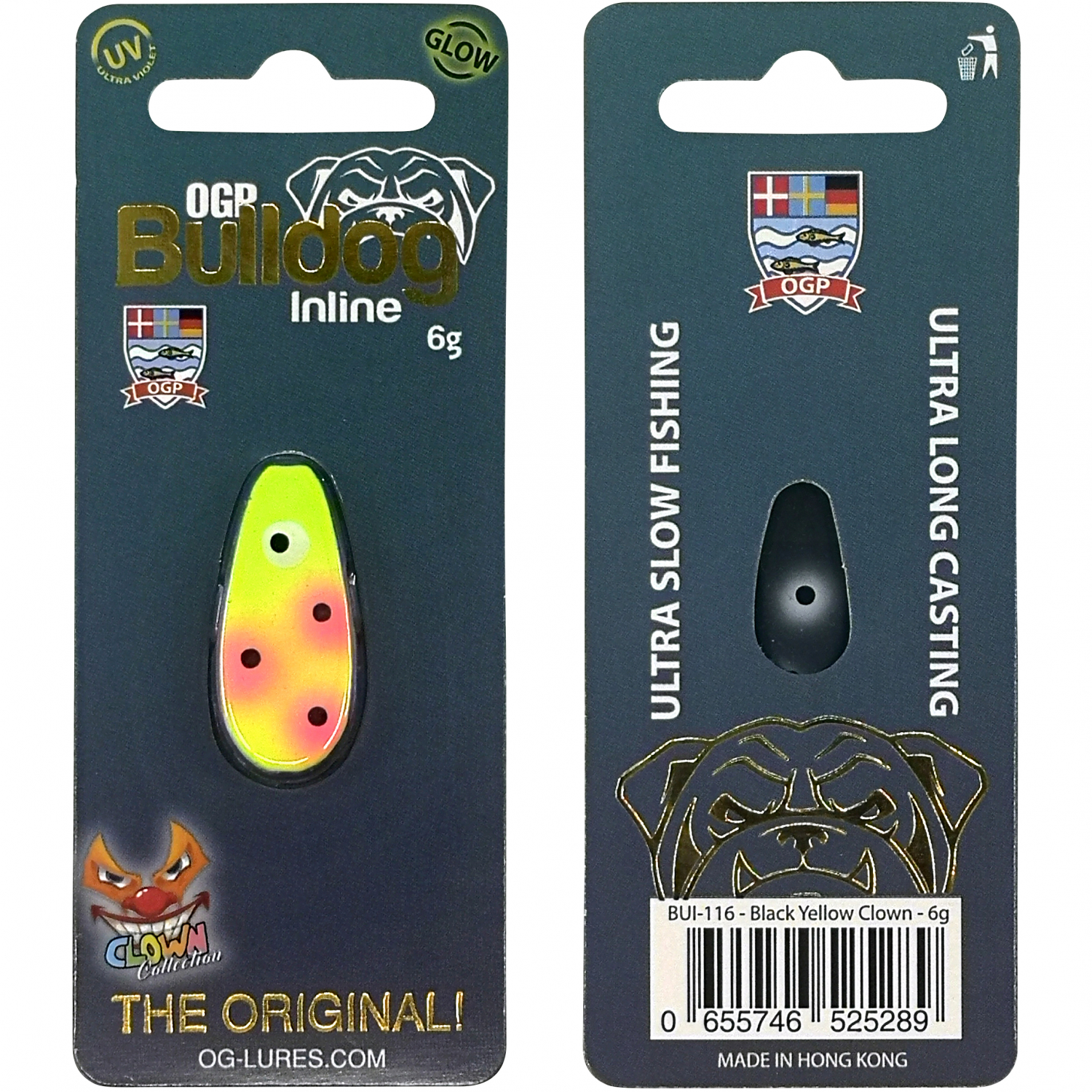 Westin Artificial Lure Bulldog Inline (Black Yellow Clown)