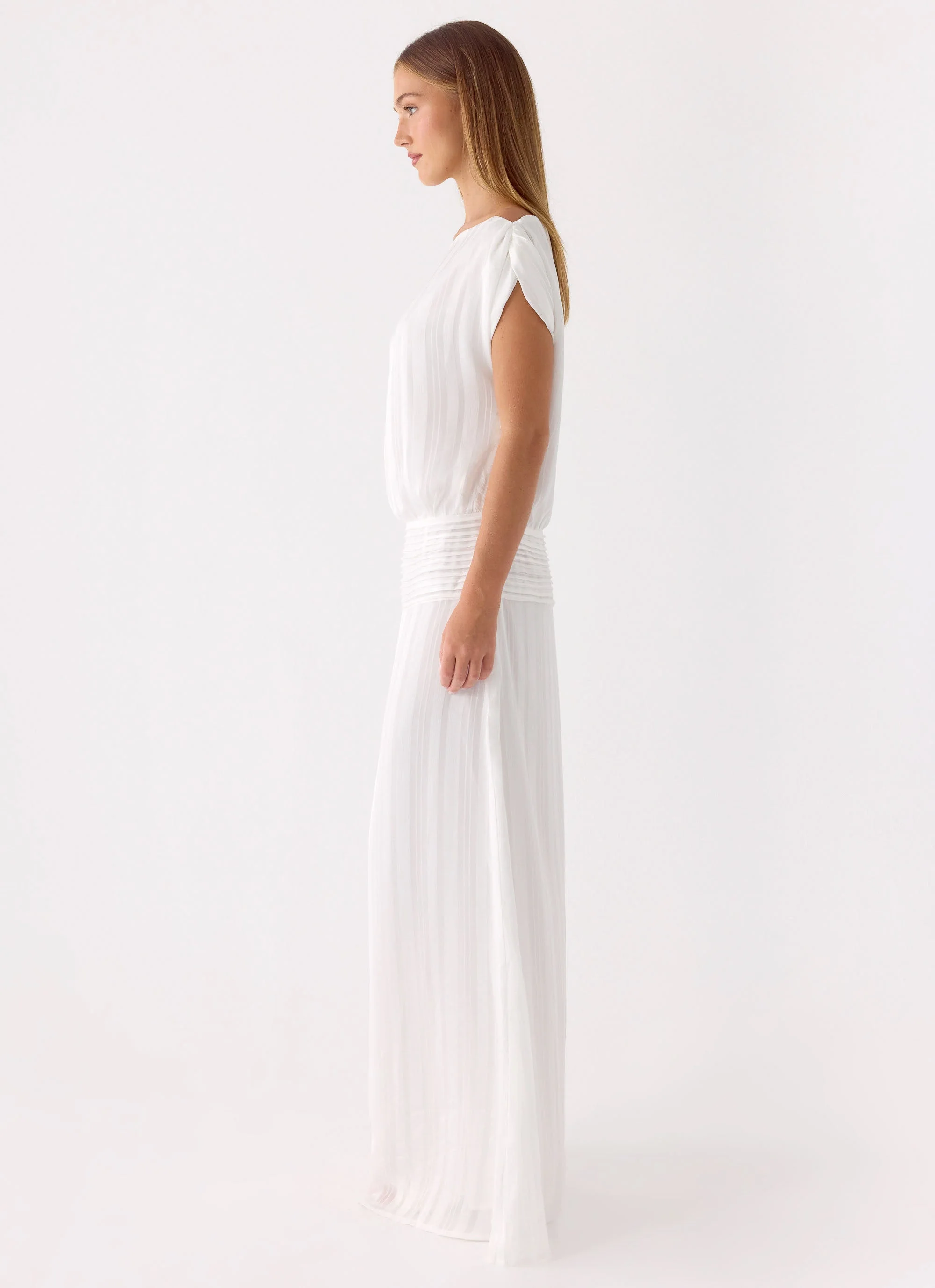 Rexi One Shoulder Maxi Dress - White