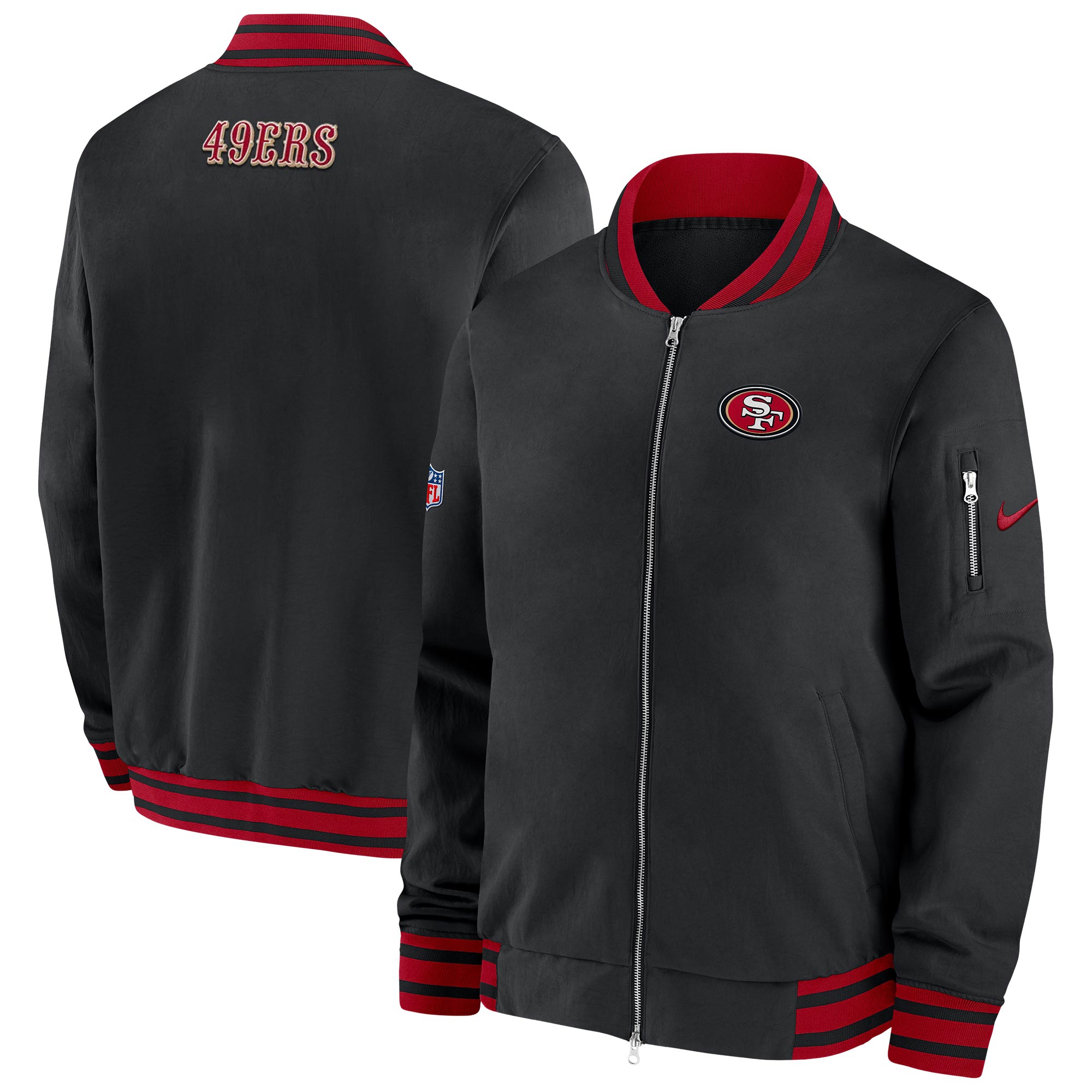 San Francisco 49ers NFL Sideline Nike Coach Bomber Jacket