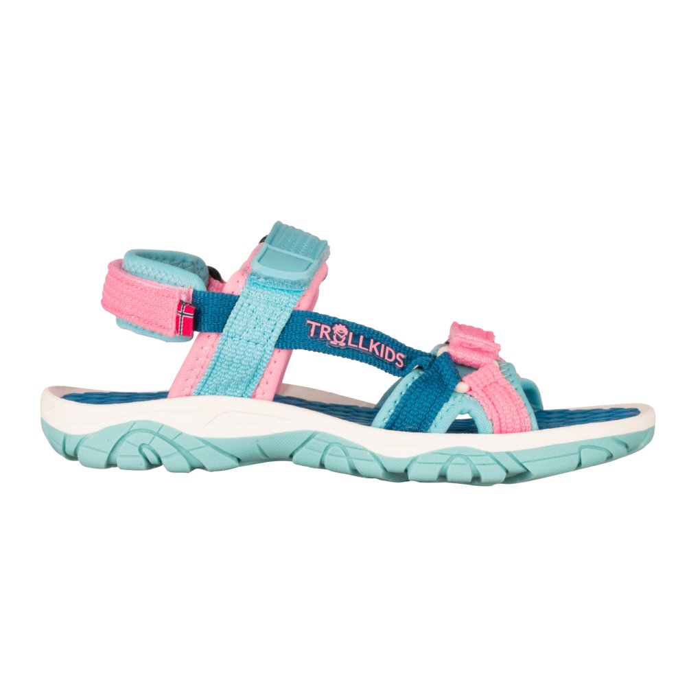 Trollkids Oslofjord Sandals Kids - Harbor Blue/Aqua Haze/Peony Rose