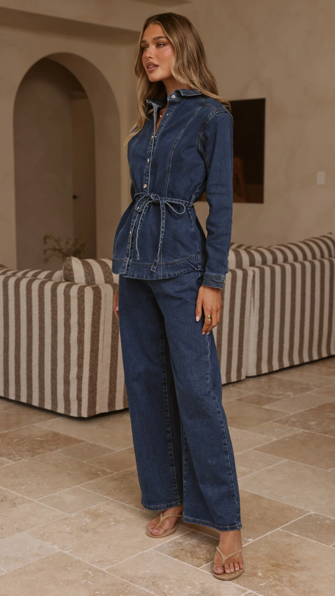Nyra Wide Leg Jeans - Dark Denim