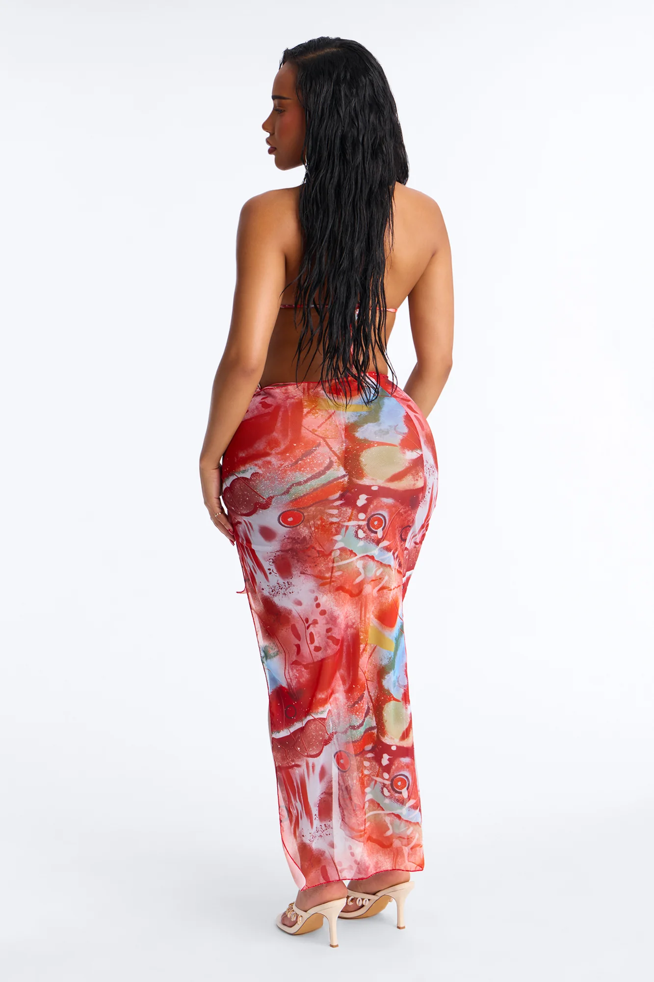 Pacific Passion Bikini And Sarong - Red/combo