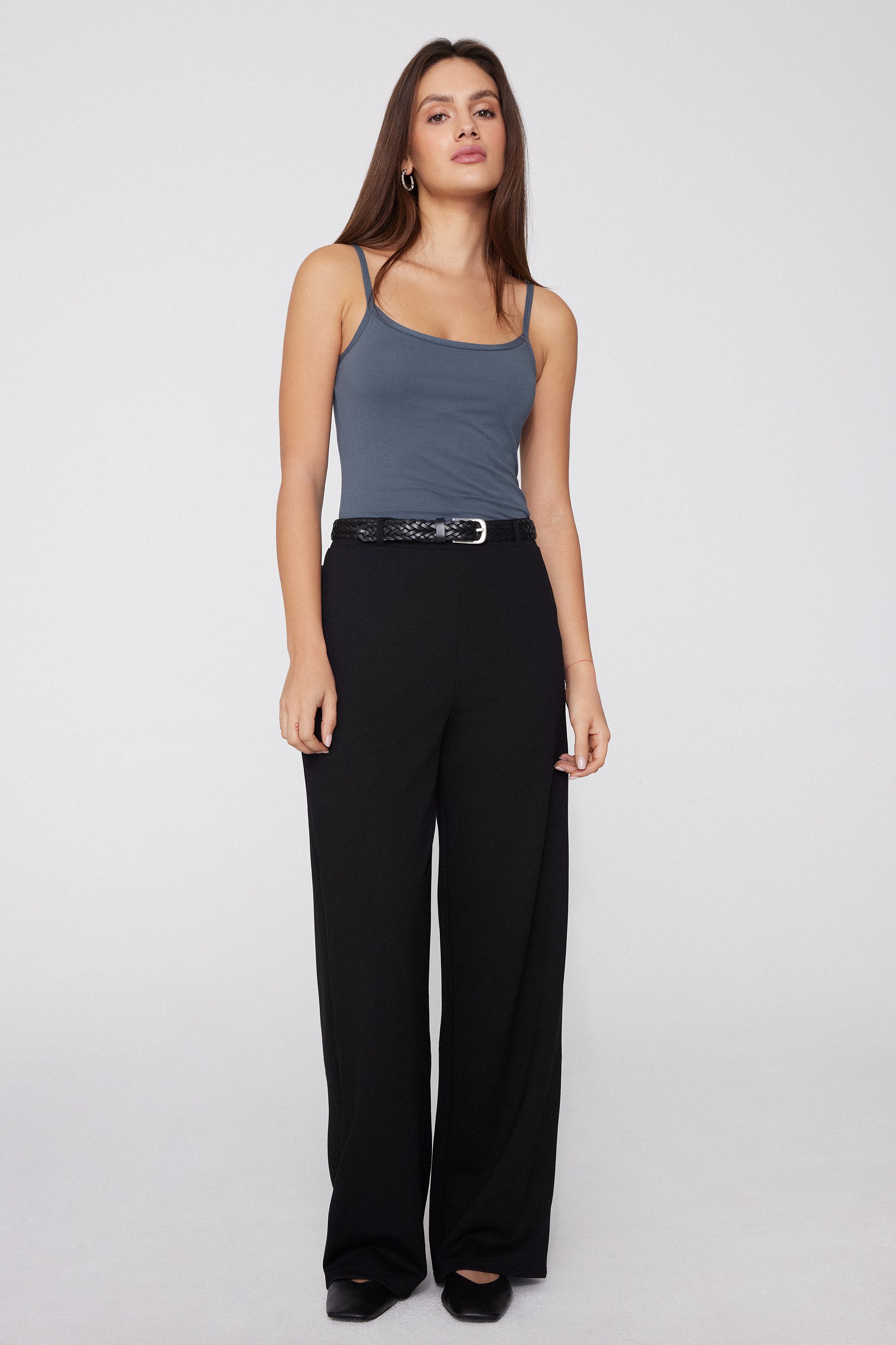 Organic Stretch Cotton Camisole with Round Neck