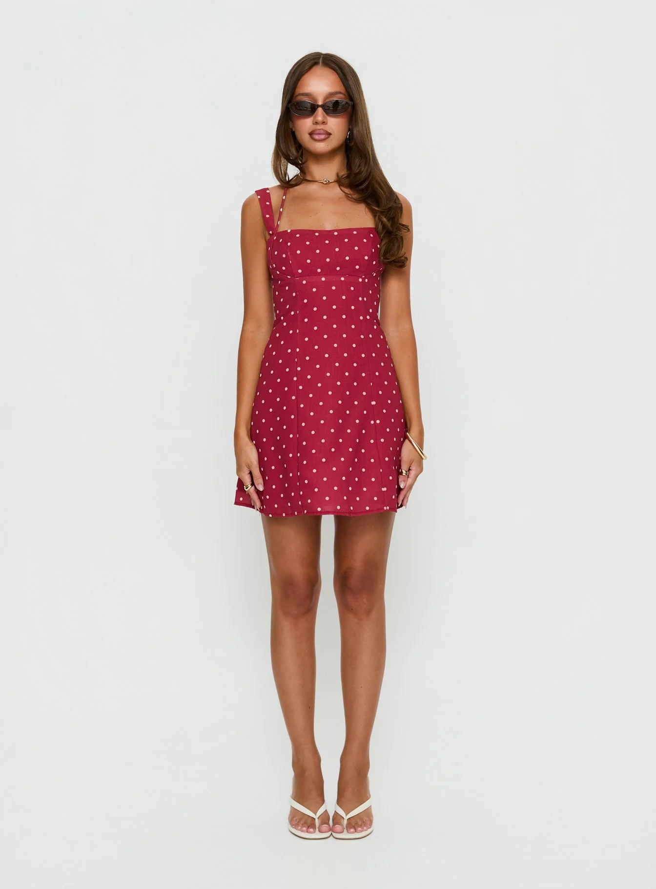 Kourtnae Halter Mini Dress Red Polka Dot