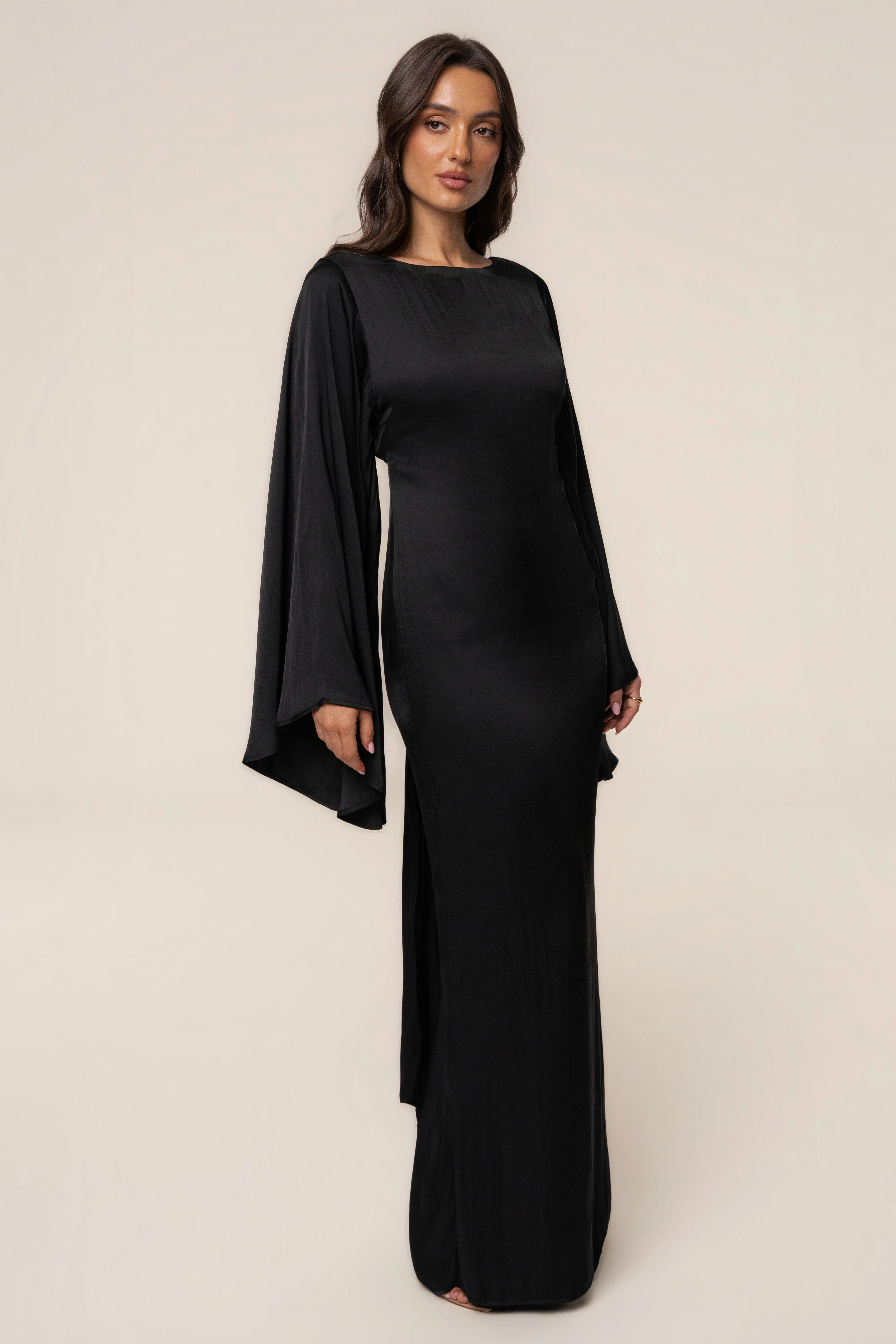Black Soft Current Maxi Dress