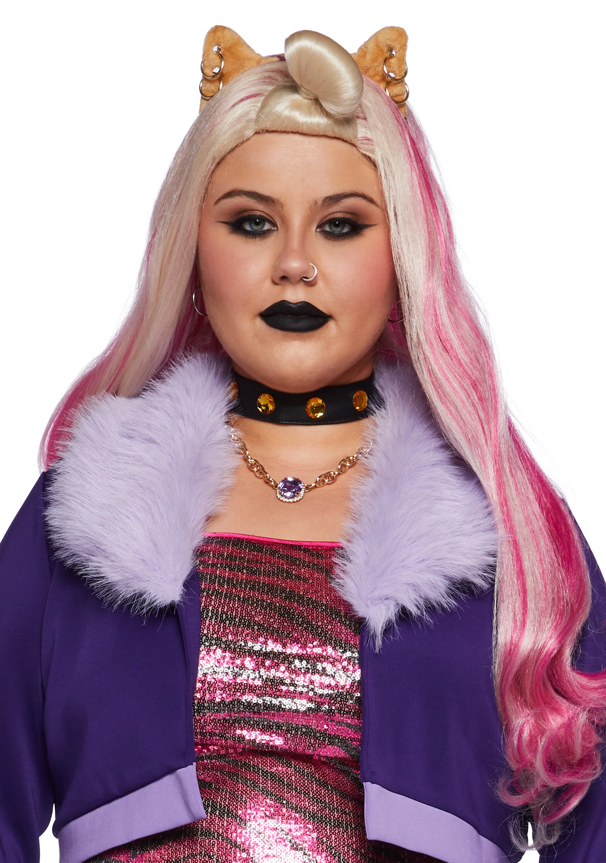 Plus Werewolf High School Student Costume And Wig Set
