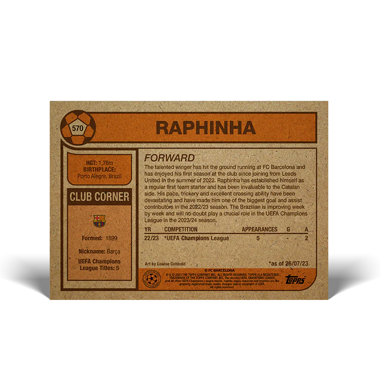 Topps UK - UCC Living Set Card #570 - Raphinha