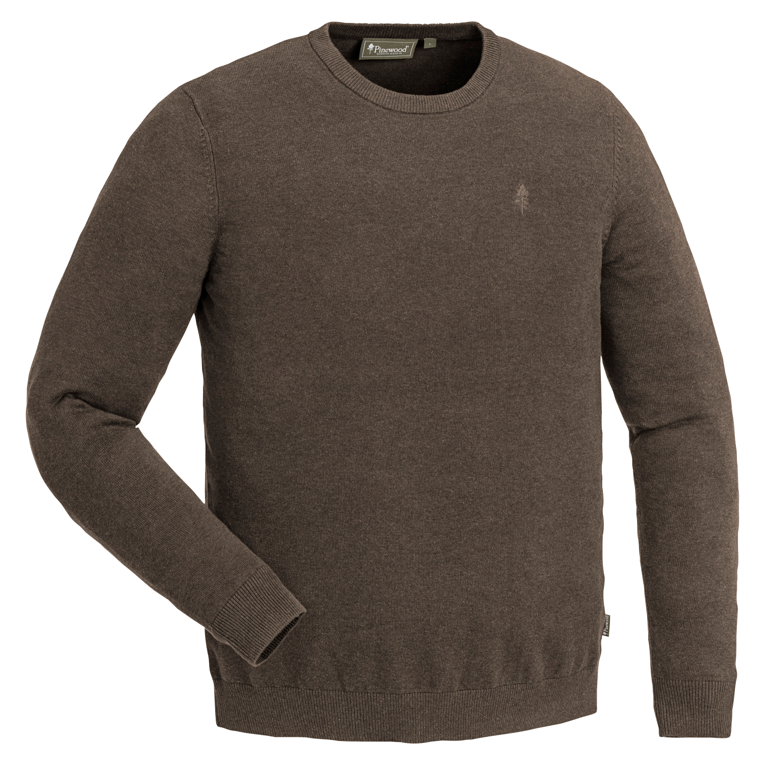 Pinewood Värnamo Crewneck Knitted Sweater Men (Brown Melange)