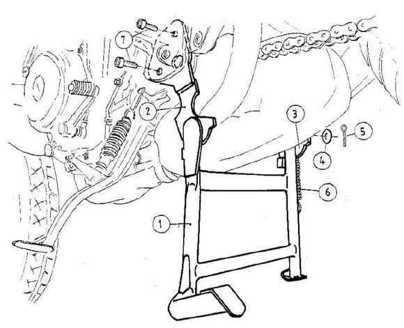Béquille centrale Hepco & Becker - noirRef : HBE01111A / 505485 00 01