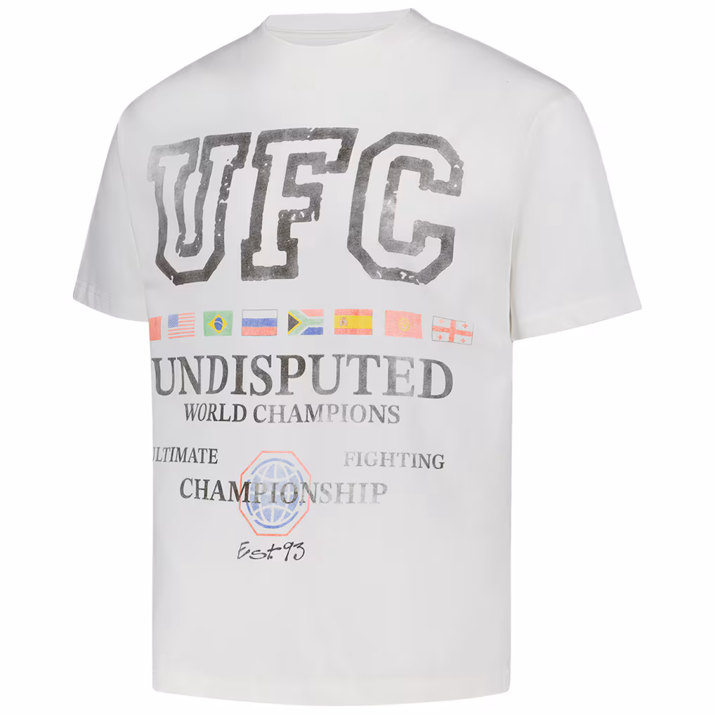 Men's White UFC  Undisputed Flag T-Shirt