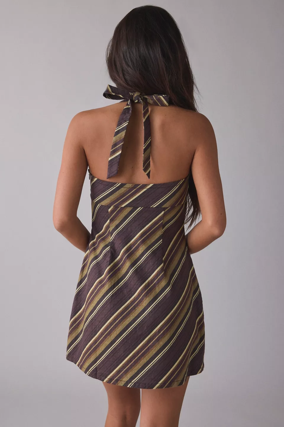 UO Hold Me Close Keyhole Halter Mini Dress