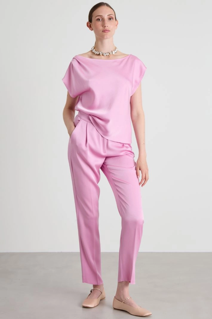 Asymmetrical draped top - PINK