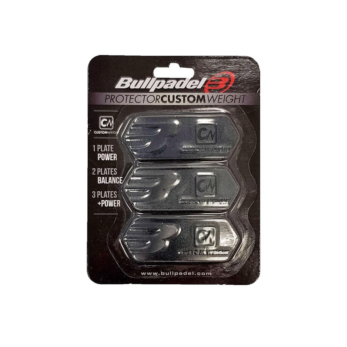 BOX 12 PCS - BLISTER (3 PCS) PROTECTOR BULLPADEL CUSTOM WEIGHT BLACK