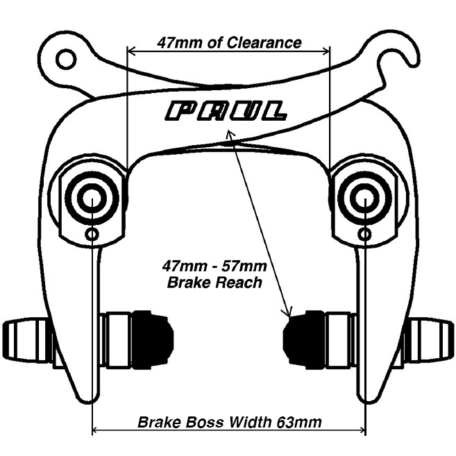 Paul Component Racer Medium Road Braze-On Center-Pull Rim Brake - silver