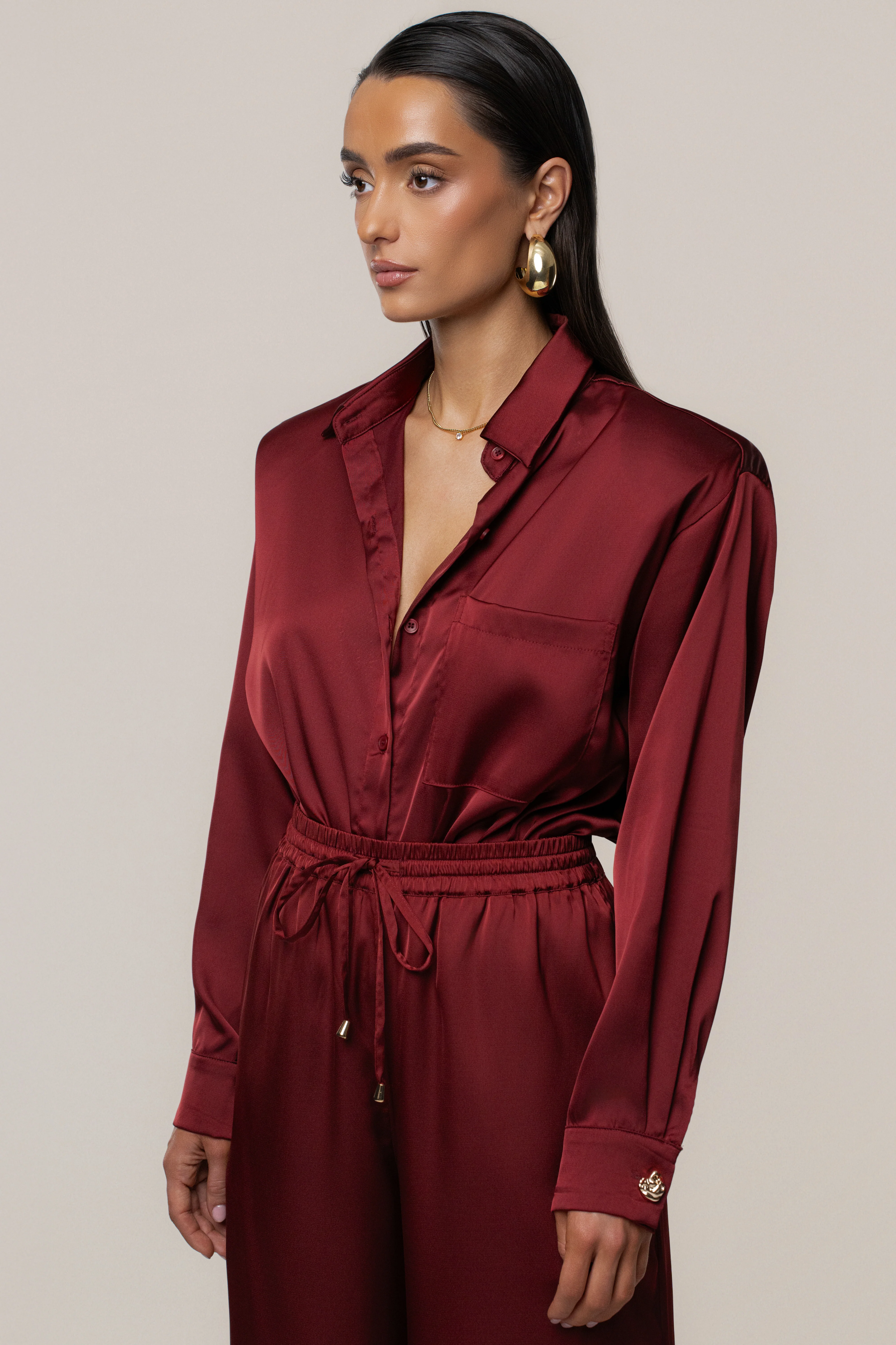 Burgundy Sunny Day Drawstring Pants