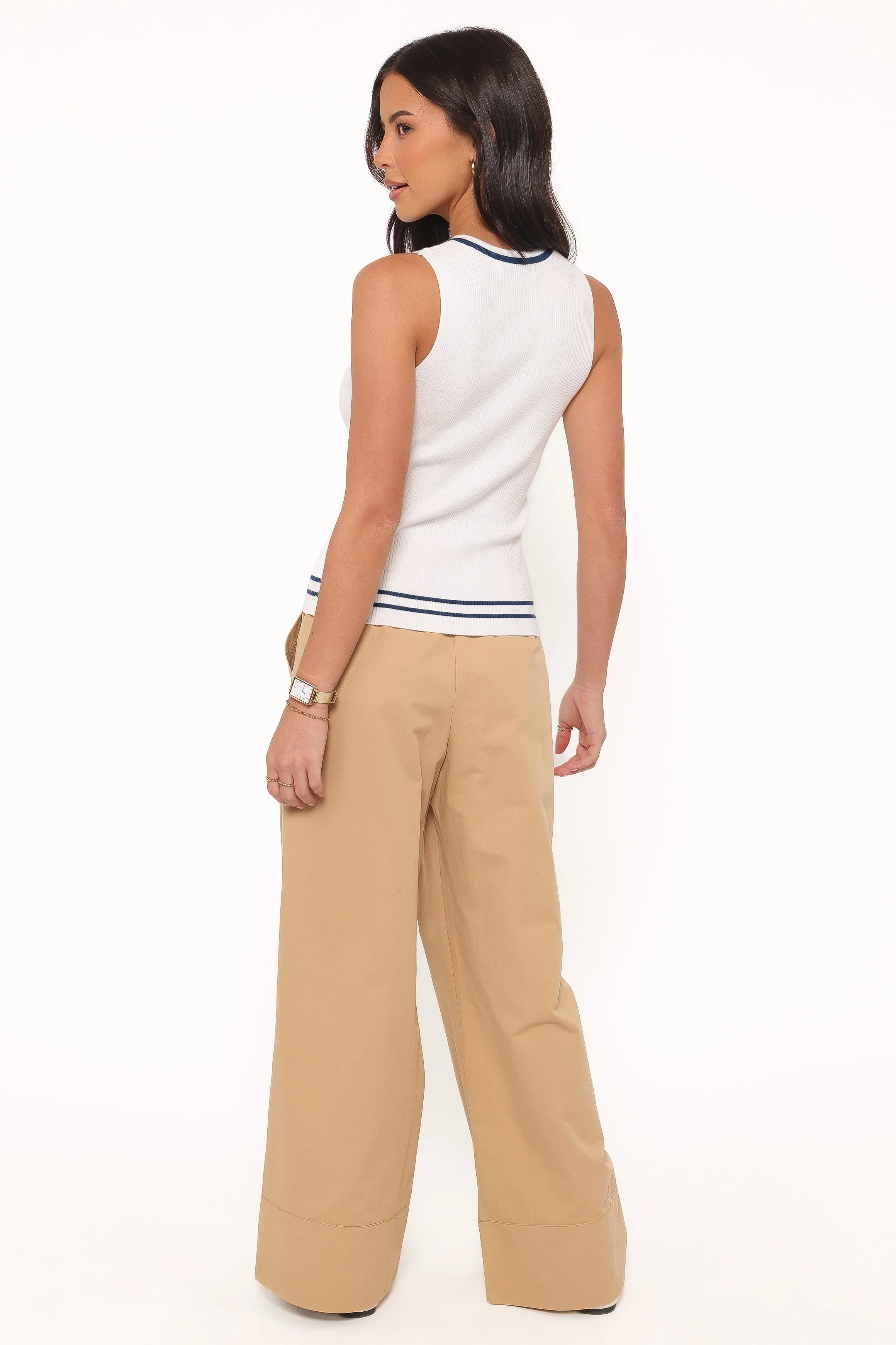 Mia Wide Leg Cropped Pant - Taupe