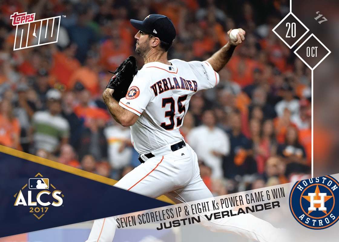 Justin Verlander - 10/20/2017 TOPPS NOW® CARD 797 - Print Run: 543