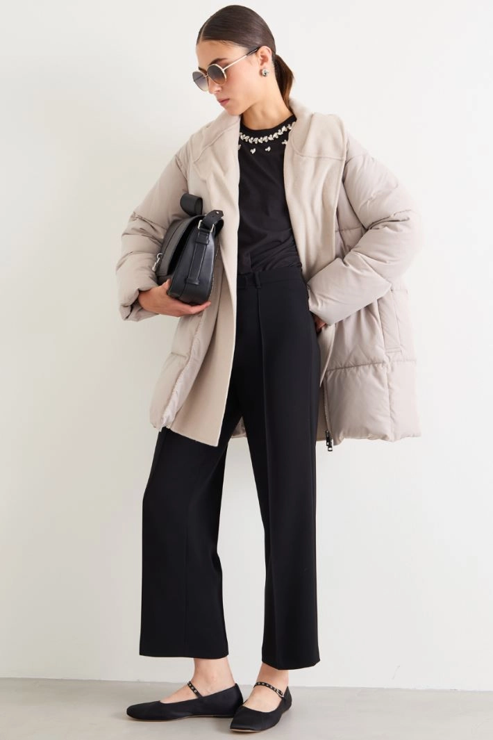 Padded jacket with hood - SAND