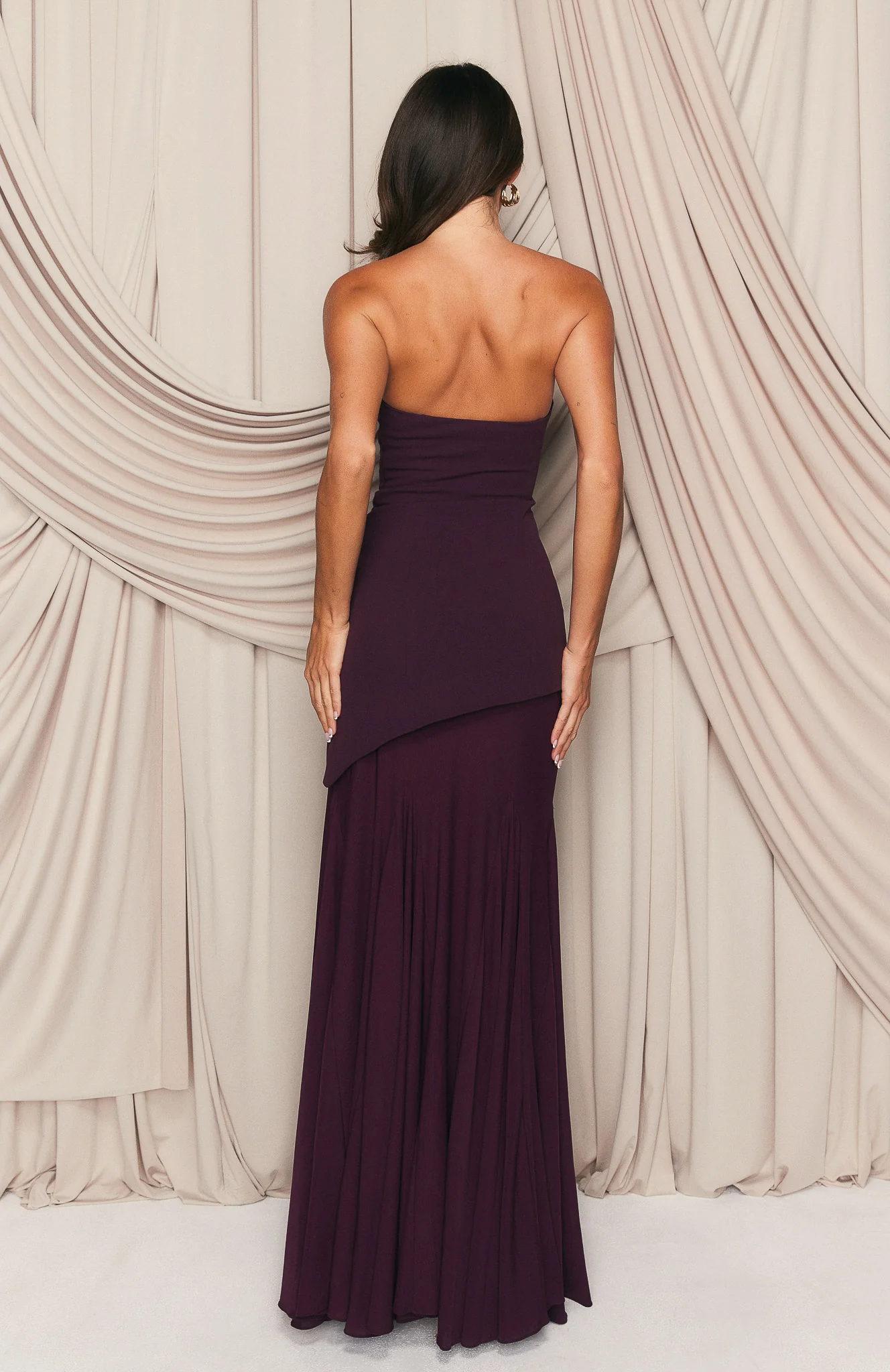 Sending My Best Strapless Maxi Dress Burgundy