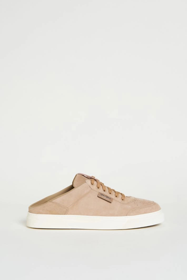 Suede mule trainers - CAMEL