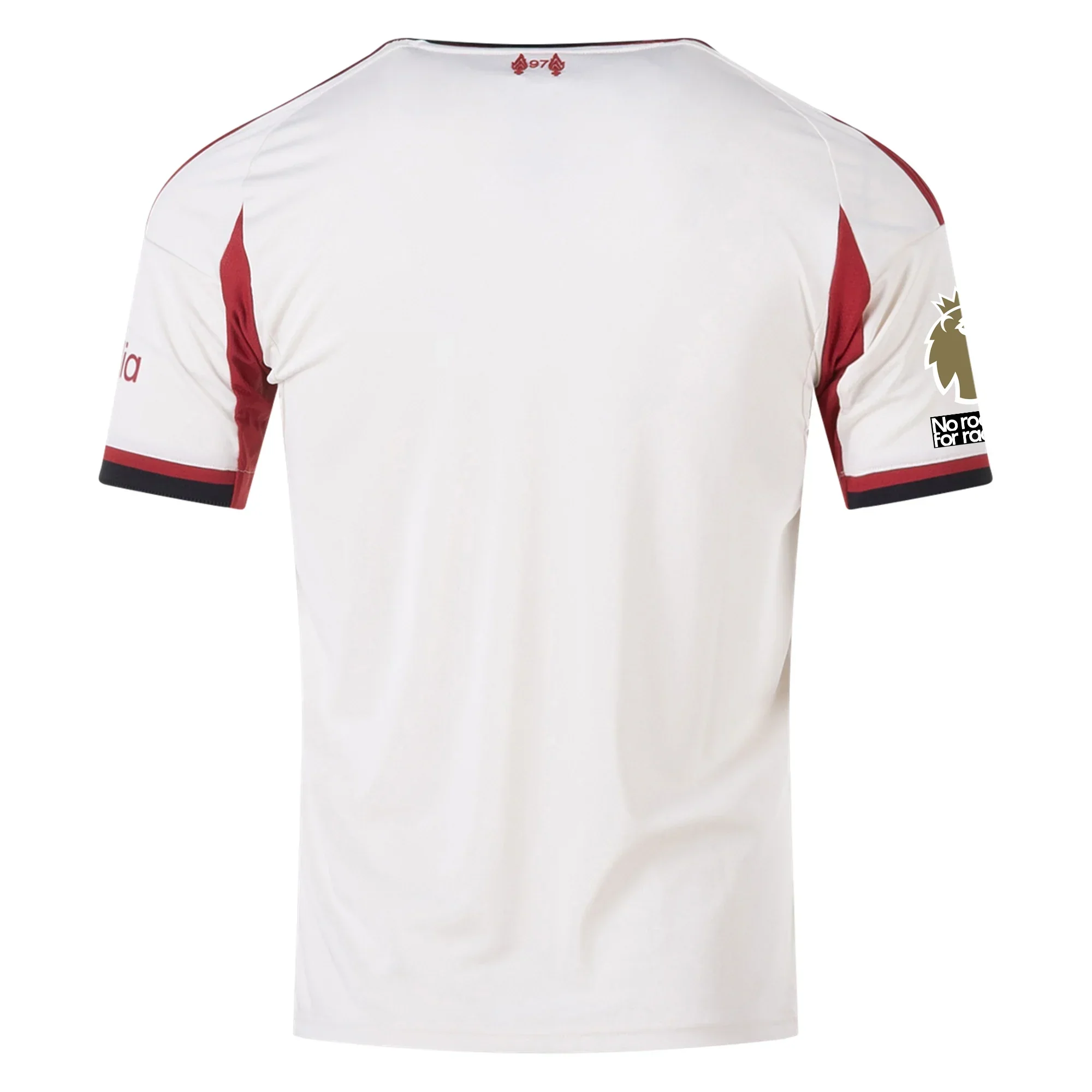 Men's Liverpool Away Jersey w/ EPL Champions + No Room For Racism Patches 25/26 (Wonder White)