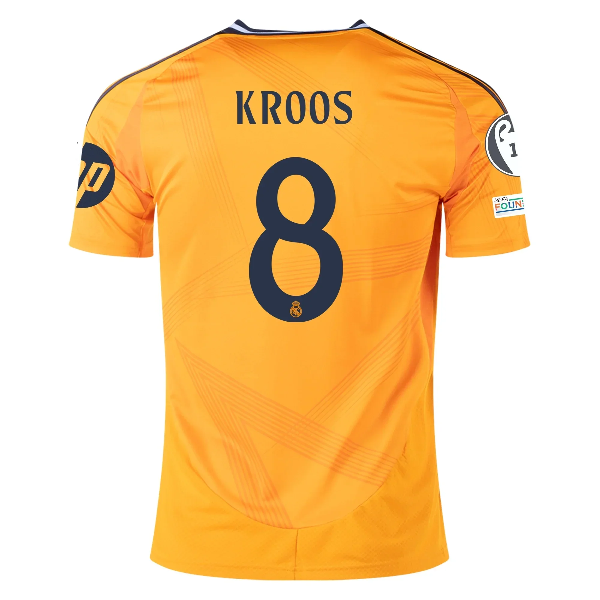 Real Madrid Tony Kroos Away Jersey w/ Champions League Patches 24/25 (Crew Orange)
