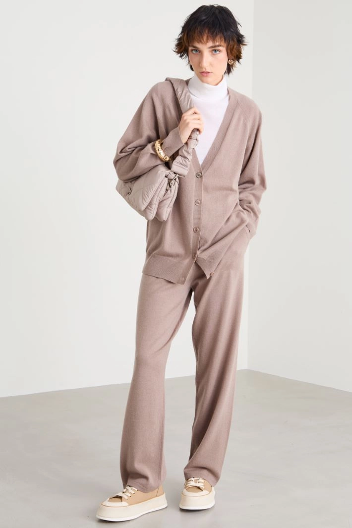 Wool and cashmere cardigan - DOVE GREY