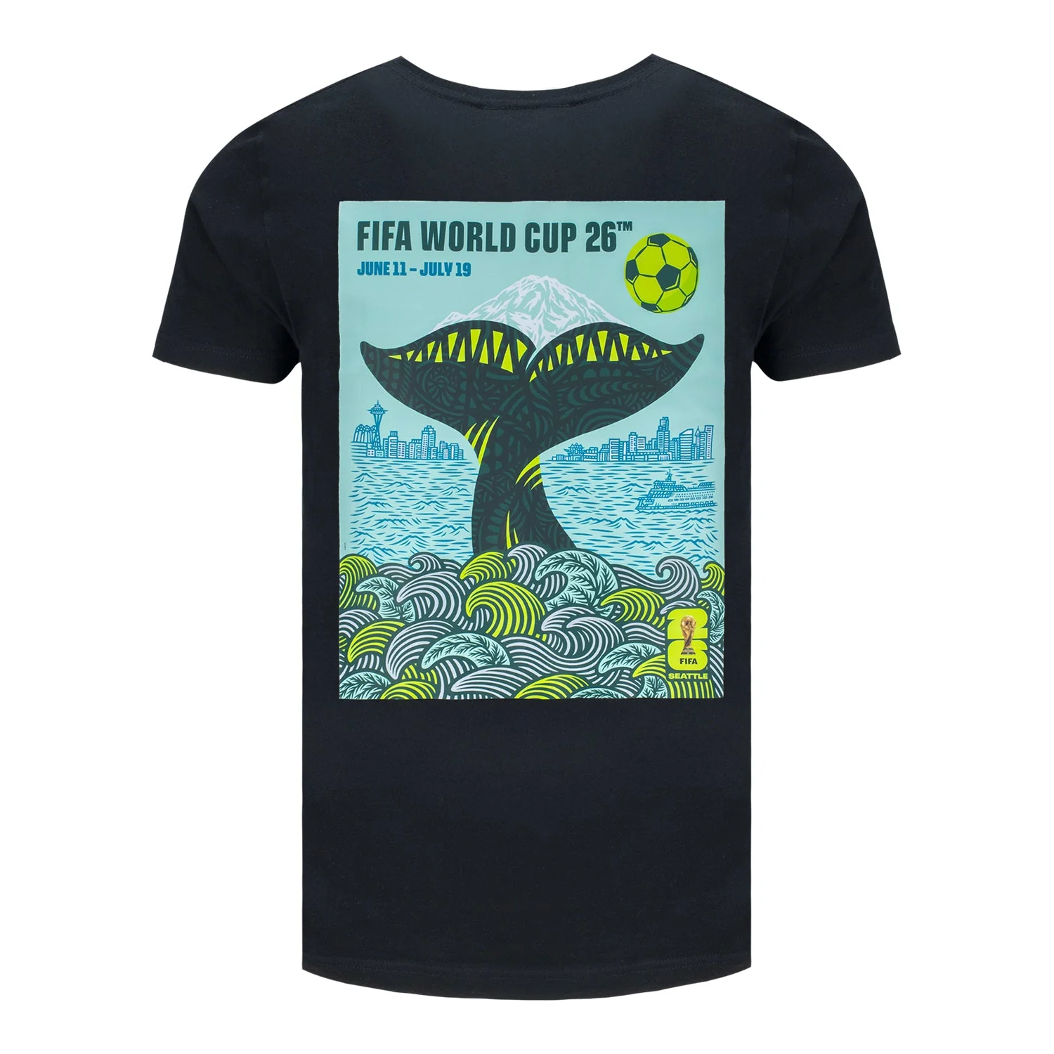2026 Soccer Fan Collection Seattle Poster Black T-Shirt - Unisex