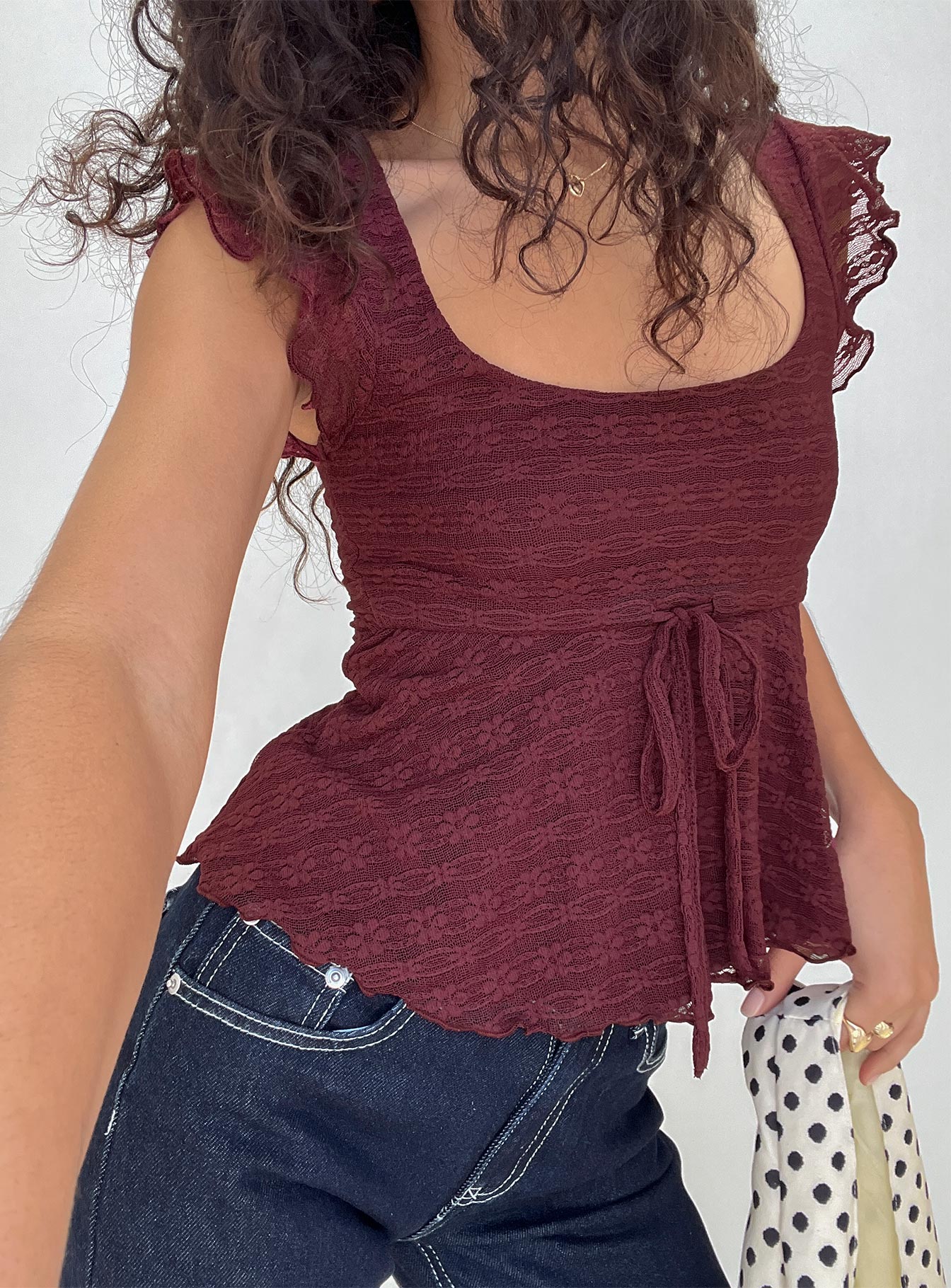 Auroraah Frill Top Cherry
